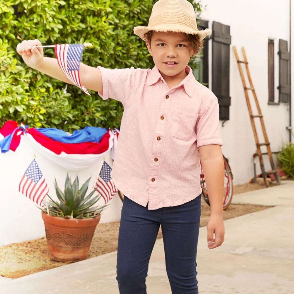 Appaman New Boys Chalk Pink Beach Shirt